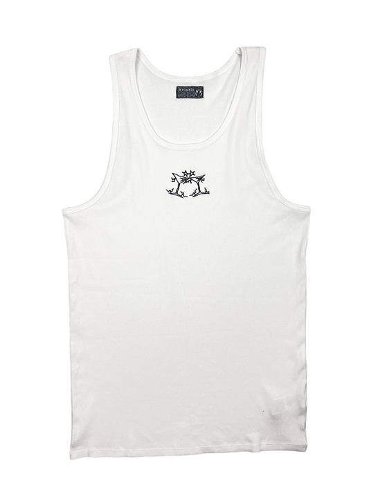 WHITE SLEEVELESS TEE